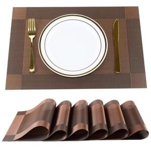 High Quality Square Shaped Dining Table mat (6 Pis set) Color Brown
