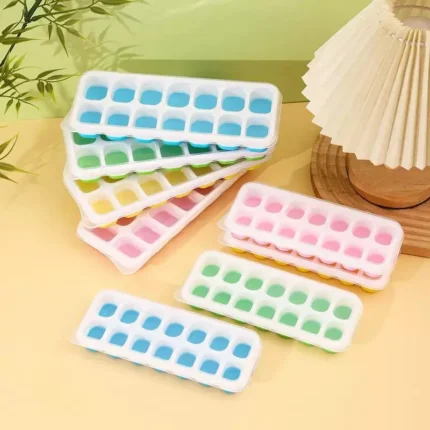 1 pcs Grid Silicone Ice Cube Tray with Lid | Non-Toxic & Durable
